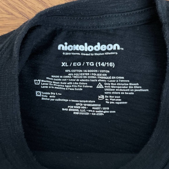 Nickelodeon Black T-shirt Spong Bob Sz XL (14-16) pré-owned - Picture 5 of 6